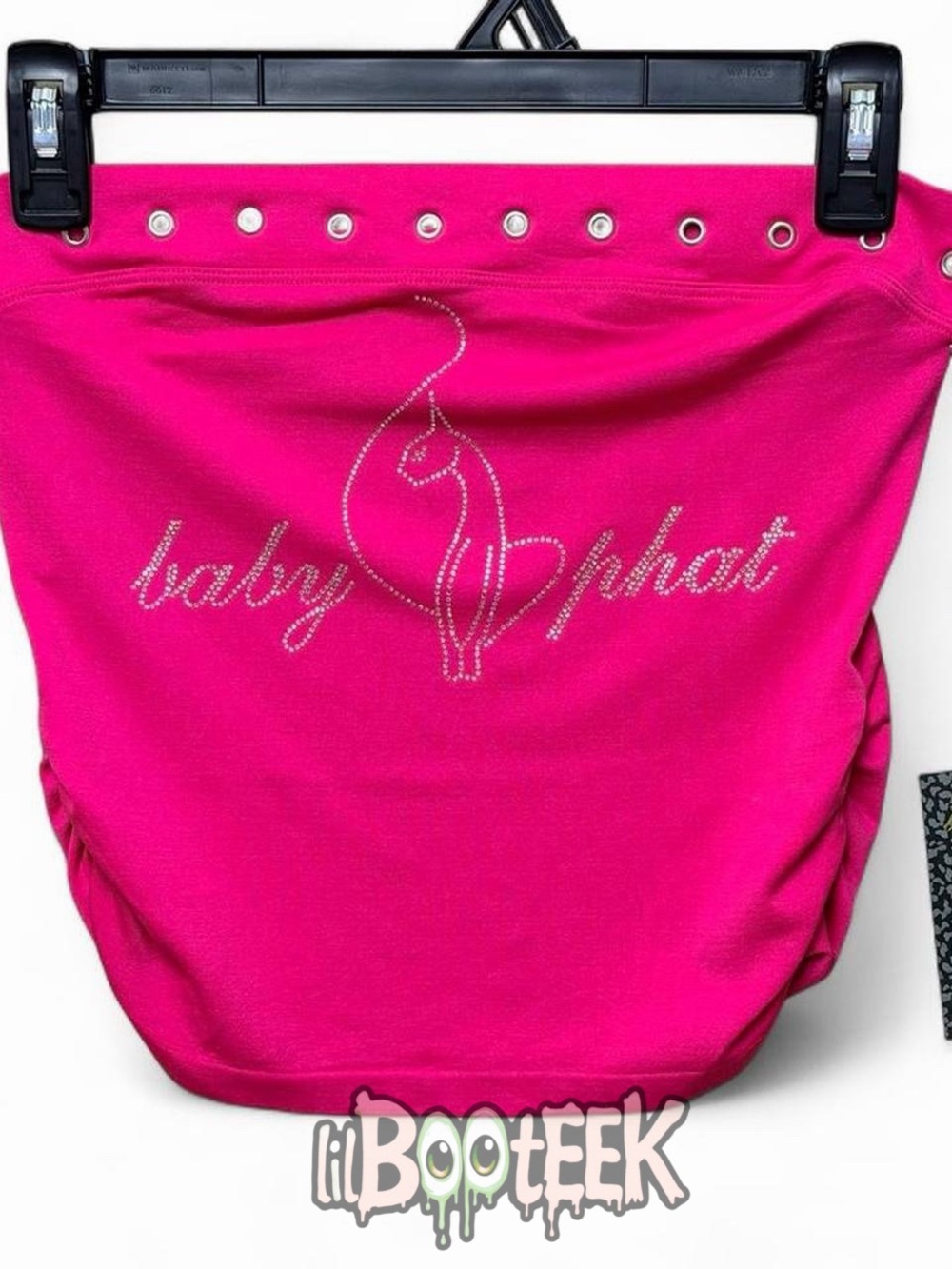 Baby Phat Hot Pink Rhinestone Logo Tube Top